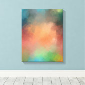 Farbenfrohe moderne Abstrakt Art Rot Gelb Grün Leinwanddruck (Insitu (Holzboden))