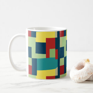 Farbenfrohe moderne Abstrakt Geometrie Kaffeetasse