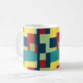 Farbenfrohe moderne Abstrakt Geometrie Kaffeetasse (Vorderseite Links)