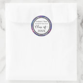 Farbenfrohe, moderne, Abstrakte Abschluss-Feier Runder Aufkleber (Tasche)