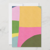 Farbenfrohe, moderne Abstrakte Einzigartigkeit Einladung (Rückseite)