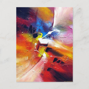 Farbenfrohe moderne Abstrakte Expressionismus-Male Postkarte