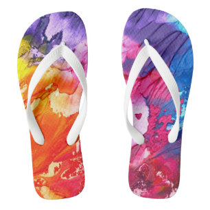 Farbenfrohe, moderne Abstrakte Farbe Badesandalen