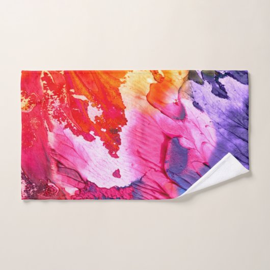 Farbenfrohe, moderne Abstrakte Farbe Badhandtuch Set (Handtuch)