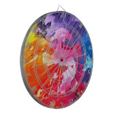 Farbenfrohe, moderne Abstrakte Farbe Dartscheibe (Vorderseite Links)