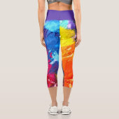 Farbenfrohe moderne Abstrakte Farbe Just Chill Capri Leggings (Rückseite)