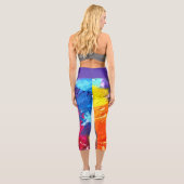 Farbenfrohe moderne Abstrakte Farbe Just Chill Capri Leggings (Rückseite)