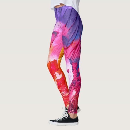 Farbenfrohe, moderne Abstrakte Farbe Leggings (Links)