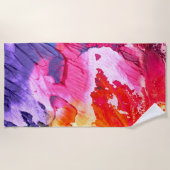 Farbenfrohe, moderne Abstrakte Farbe Strandtuch (Vorderseite)