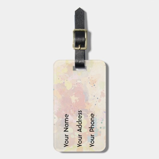 Farbenfrohe, moderne, Abstrakte Farbtupfer Gepäckanhänger (Vorderseite vertikal)