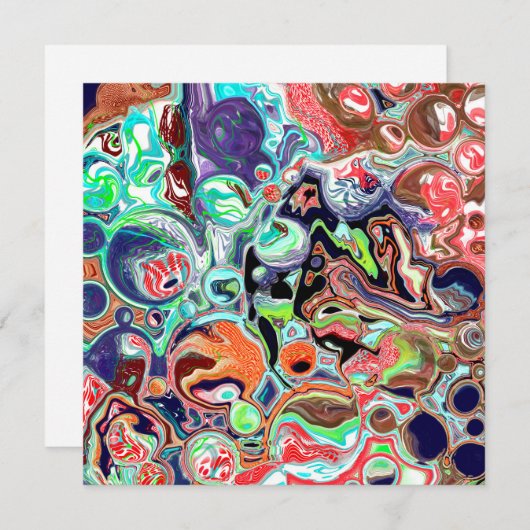 Farbenfrohe moderne Abstrakte Fluid Art Blank (Vorne/Hinten)