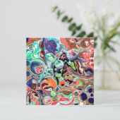 Farbenfrohe moderne Abstrakte Fluid Art Blank (Stehend Vorderseite)