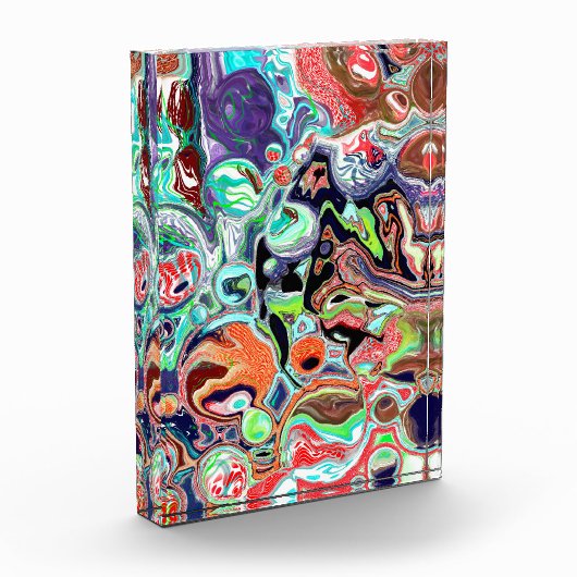 Farbenfrohe moderne Abstrakte Fluid Art Fotoblock (Links)