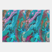 Farbenfrohe moderne Abstrakte Fluid Art Malerei Geschenkpapier Set (Vorderseite 3)