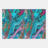 Farbenfrohe moderne Abstrakte Fluid Art Malerei Geschenkpapier Set (Vorderseite 2)