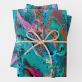 Farbenfrohe moderne Abstrakte Fluid Art Malerei Geschenkpapier Set (Beispiel)
