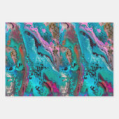 Farbenfrohe moderne Abstrakte Fluid Art Malerei Geschenkpapier Set (Vorderseite)