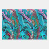 Farbenfrohe moderne Abstrakte Fluid Art Malerei Geschenkpapier Set (Vorderseite 2)
