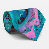 Farbenfrohe moderne Abstrakte Fluid Art Malerei Krawatte (Gerollt)