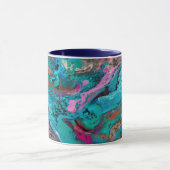 Farbenfrohe moderne Abstrakte Fluid Art Malerei Tasse (Zentrum)