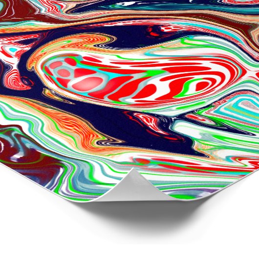 Farbenfrohe moderne Abstrakte Fluid Art Poster (Ecke)