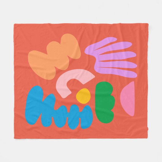 Farbenfrohe, moderne Abstrakte Geometrie - Formen Fleecedecke (Vorderseite (Horizontal))