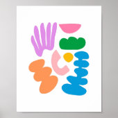 Farbenfrohe moderne Abstrakte Geometrie Formen Kun Poster (Vorne)