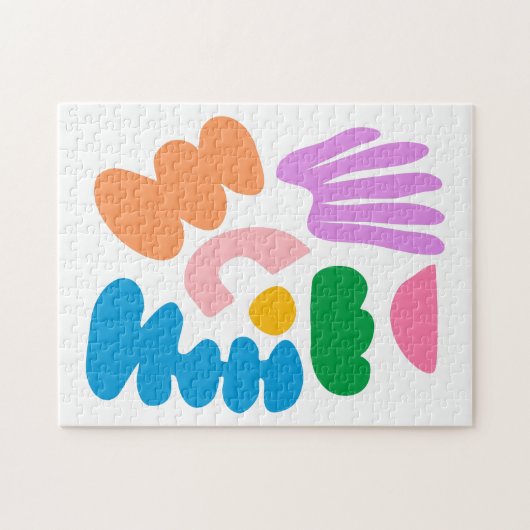 Farbenfrohe moderne Abstrakte Geometrie Formen Kun Puzzle (Horizontal)