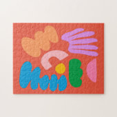 Farbenfrohe, moderne Abstrakte Geometrie - Formen Puzzle (Horizontal)