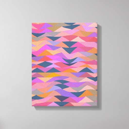 Farbenfrohe moderne Abstrakte Geometrie Kunst im L Leinwanddruck (Vorderseite)