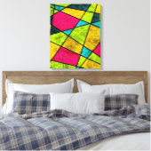 Farbenfrohe moderne Abstrakte geometrische Formen  Leinwanddruck (Insitu (Schlafzimmer))