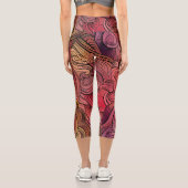 Farbenfrohe, moderne, Abstrakte Girlande-Muster Capri Leggings (Rückseite)