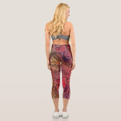 Farbenfrohe, moderne, Abstrakte Girlande-Muster Capri Leggings (Rückseite)