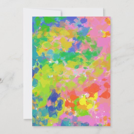 Farbenfrohe moderne Abstrakte Kunst Einzigartiges  Einladung (Rückseite)