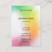 Farbenfrohe moderne Abstrakte Kunst Elegante Vorla Visitenkarte (Rückseite)