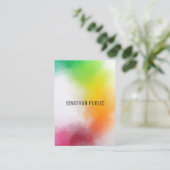 Farbenfrohe moderne Abstrakte Kunst Elegante Vorla Visitenkarte (Stehend Vorderseite)