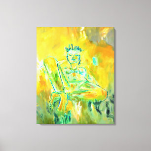 Farbenfrohe moderne Abstrakte Kunst Gelb Orange Gr Leinwanddruck