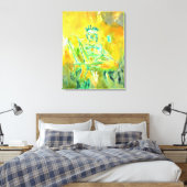 Farbenfrohe moderne Abstrakte Kunst Gelb Orange Gr Leinwanddruck (Insitu (Schlafzimmer))