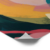 Farbenfrohe moderne Abstrakte Kunst - Gelbes Rosa Poster (Ecke)