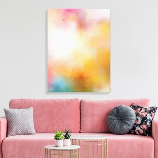 Farbenfrohe moderne Abstrakte Kunst Leinwanddruck (Insitu (Wohnzimmer))