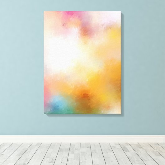 Farbenfrohe moderne Abstrakte Kunst Leinwanddruck (Insitu (Holzboden))