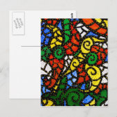 Farbenfrohe moderne Abstrakte Kunst Postkarte (Vorne/Hinten)