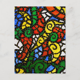 Farbenfrohe moderne Abstrakte Kunst Postkarte
