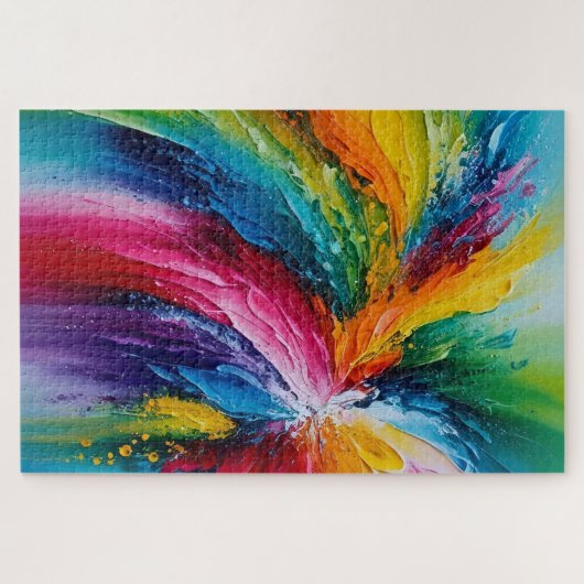 Farbenfrohe moderne Abstrakte Kunst Puzzle (Horizontal)