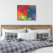 farbenfrohe moderne abstrakte Kunst rot und blau Leinwanddruck (Insitu (Schlafzimmer))