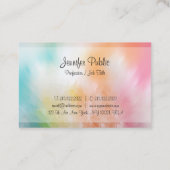 Farbenfrohe moderne Abstrakte Kunst Trendy Elegant Visitenkarte (Rückseite)