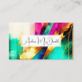 Farbenfrohe moderne Abstrakte Kunst Visitenkarte (Vorderseite)