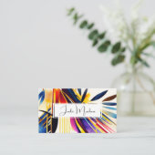 Farbenfrohe moderne Abstrakte Kunst Visitenkarte (Stehend Vorderseite)