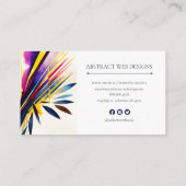 Farbenfrohe moderne Abstrakte Kunst Visitenkarte (Rückseite)