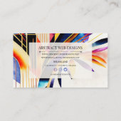 Farbenfrohe moderne Abstrakte Kunst Visitenkarte (Rückseite)